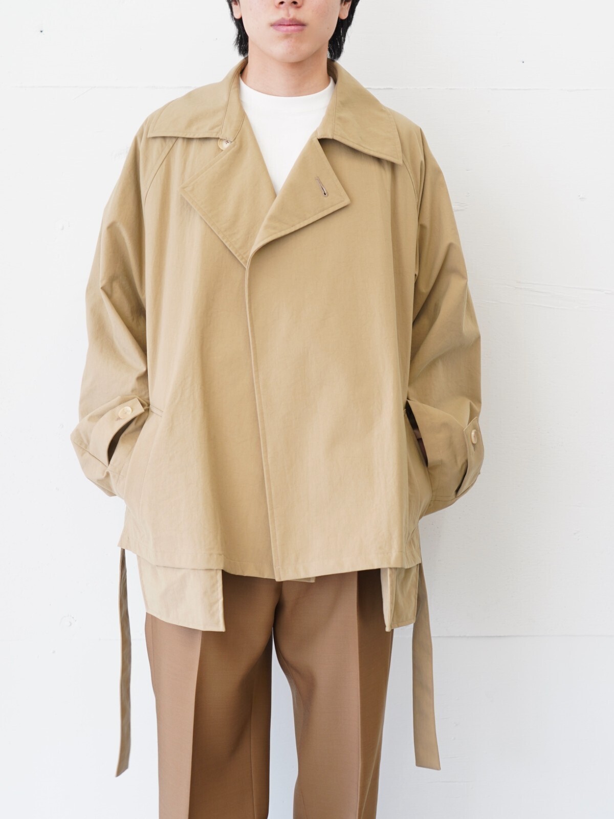 Short Trench Coat - Blanc YM WOMENS & MENS｜Official Online Shop