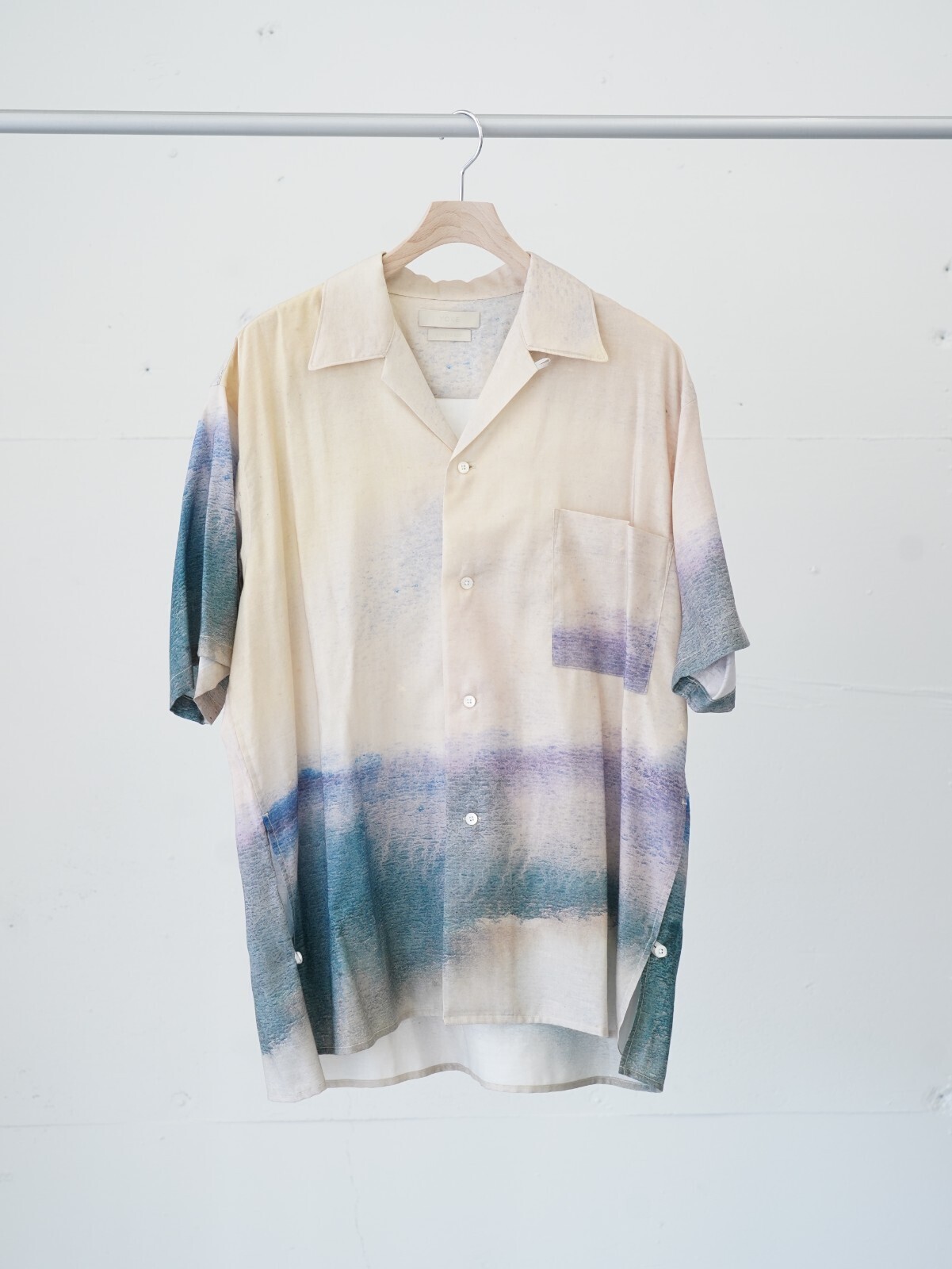 LANDSCAPE PRINTED OPEN COLLAR SHIRT - YOKE WOMENS & MENS｜Official