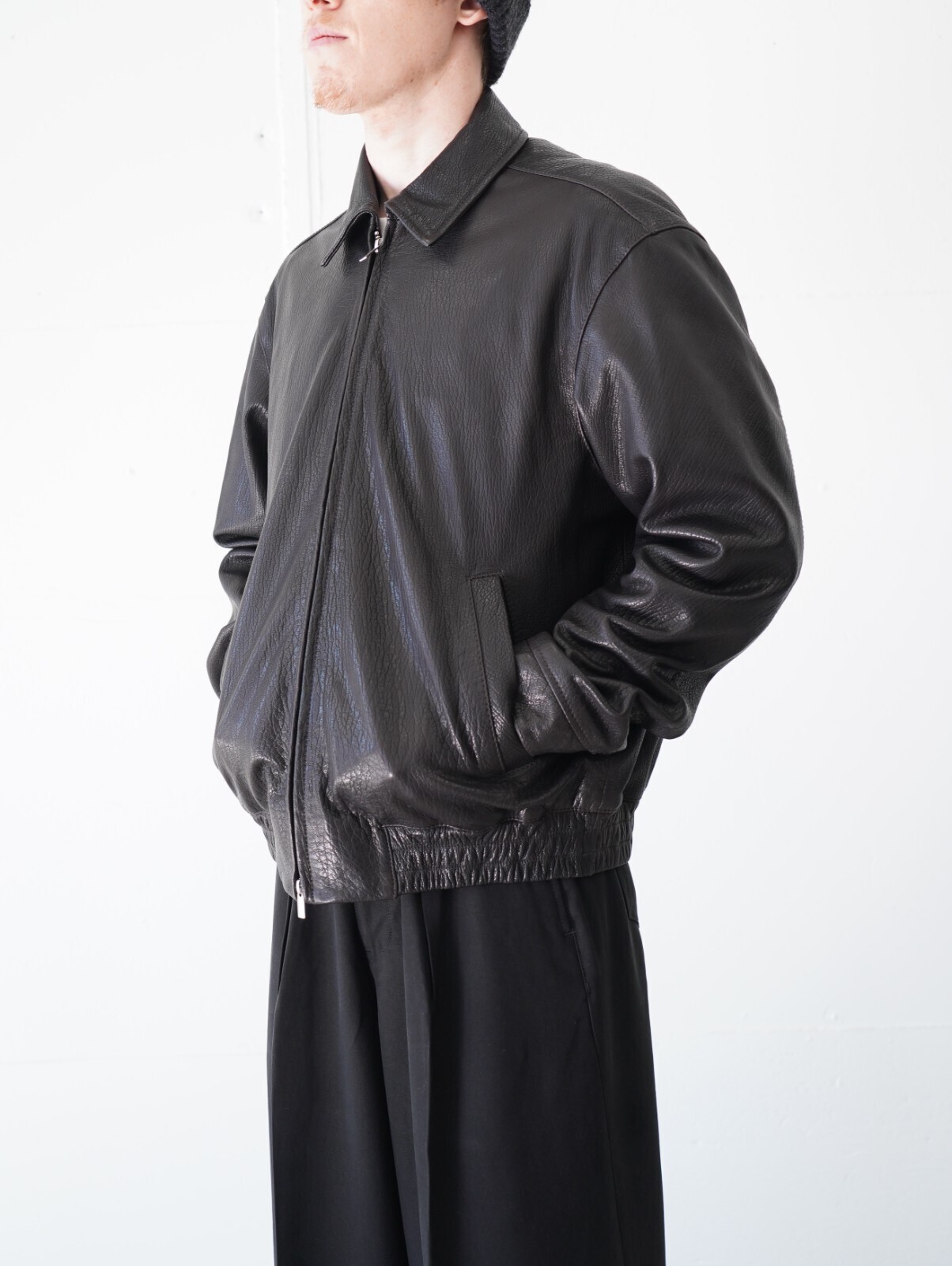 レザージップアップブルゾン -シープシュリンクレザー- - セブンバイ