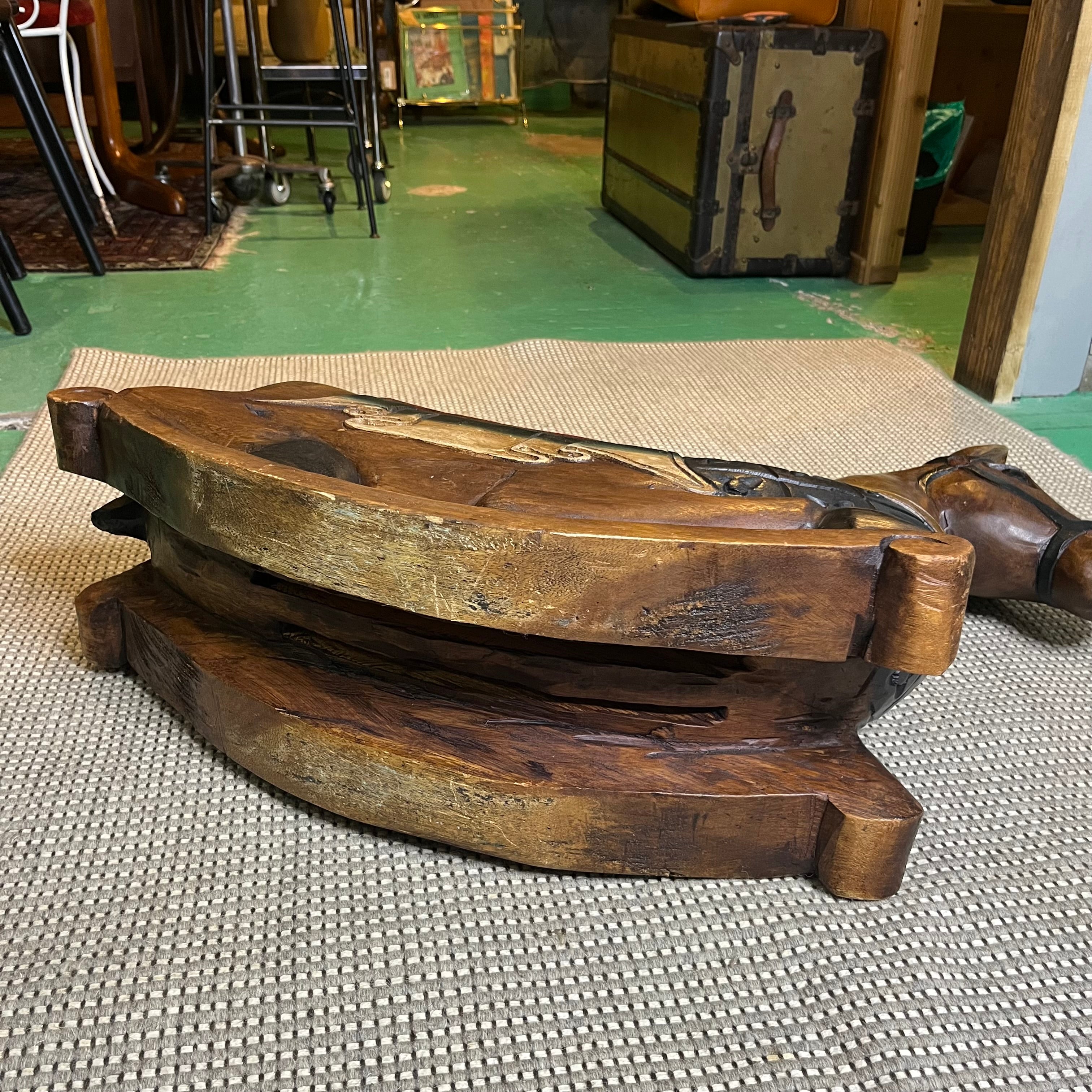 ウッドロッキングホース 木馬 遊具 ヴィンテージ 中古 ディスプレイ