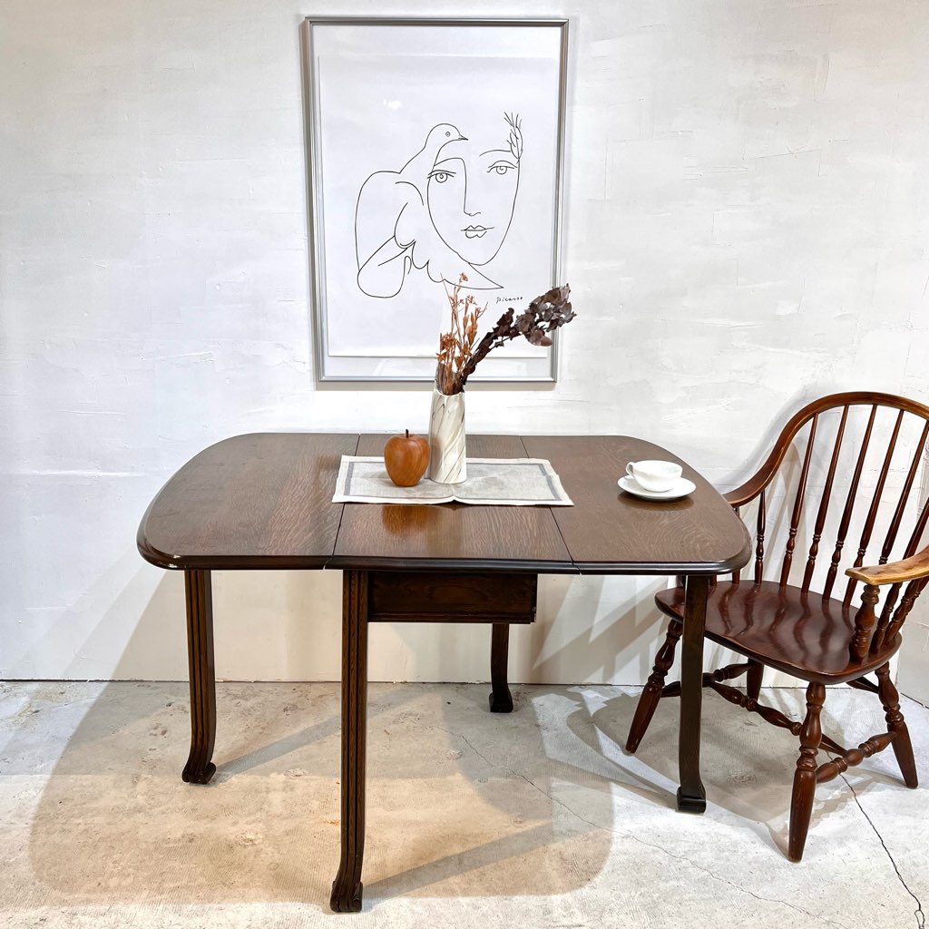 ゲートレッグ バタフライテーブル 伸長式 英国アンティーク 中古