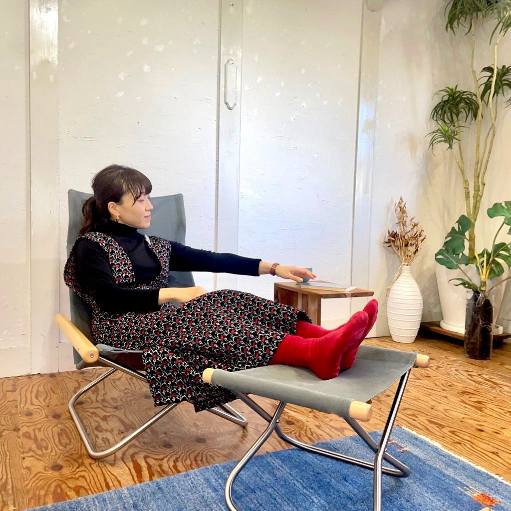 ニーチェア / Nychair X オットマン付き グレー 新居 猛 中古