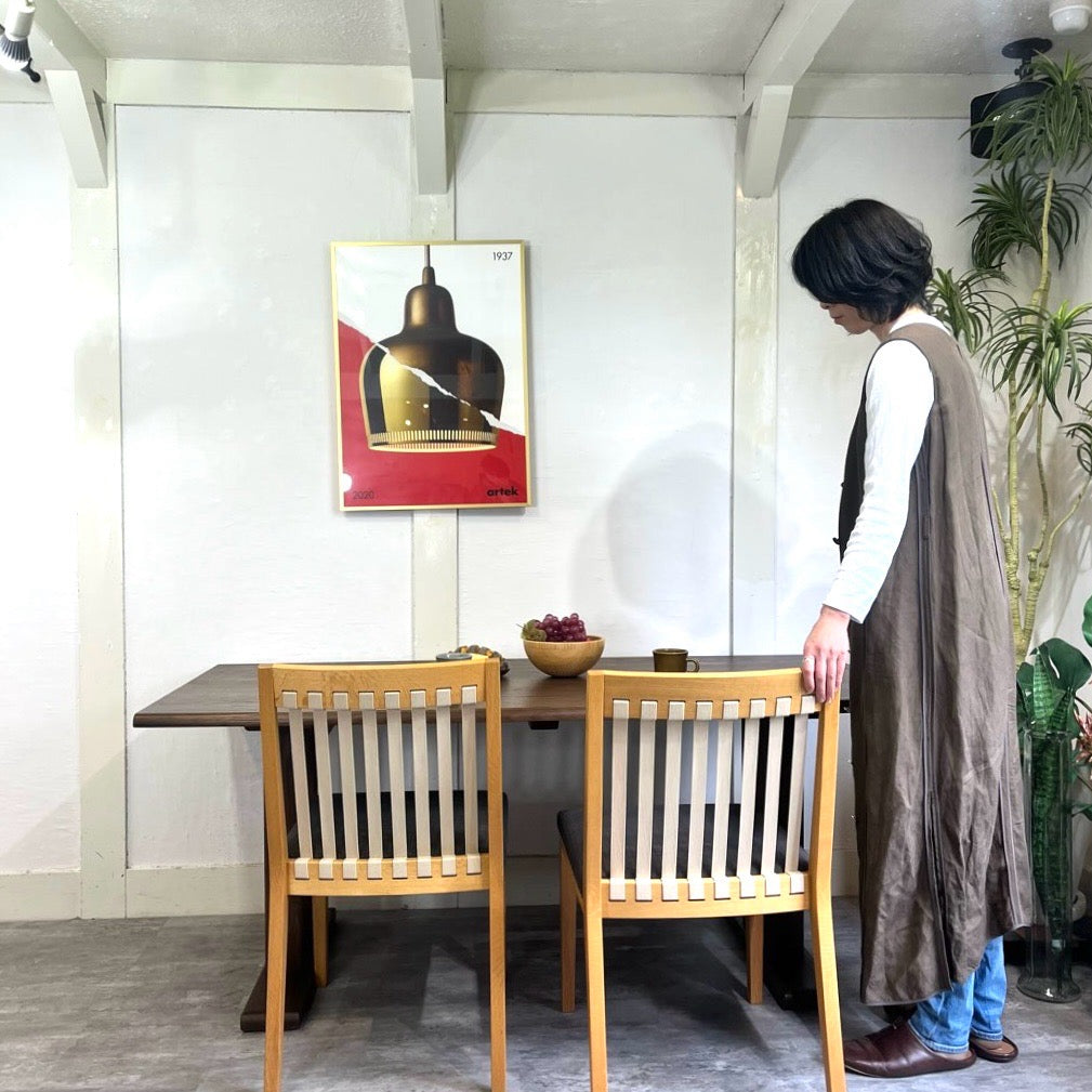 ナガノインテリア ダイニングテーブル オーク無垢材 国産 中古 福岡