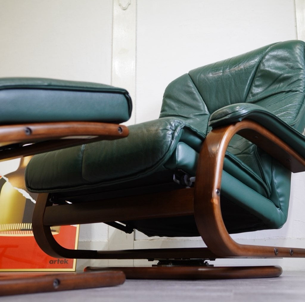 冨士ファニチア / FUJI FANITURE 本革 リクライニングソファ