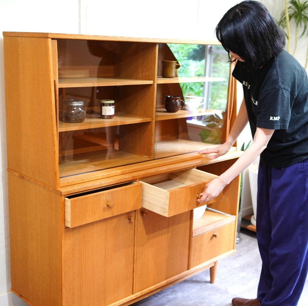 モモナチュラル / MOMO NATURAL VENT カップボード 食器棚 中古