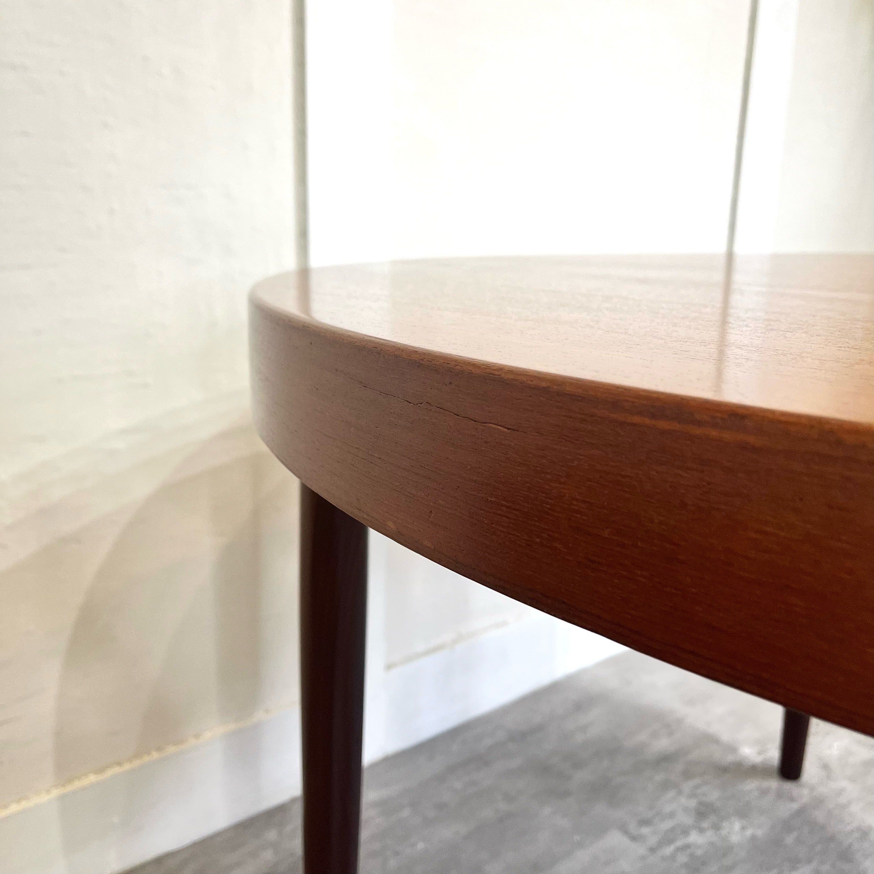 北欧ヴィンテージ エクステンションラウンドテーブル チーク材