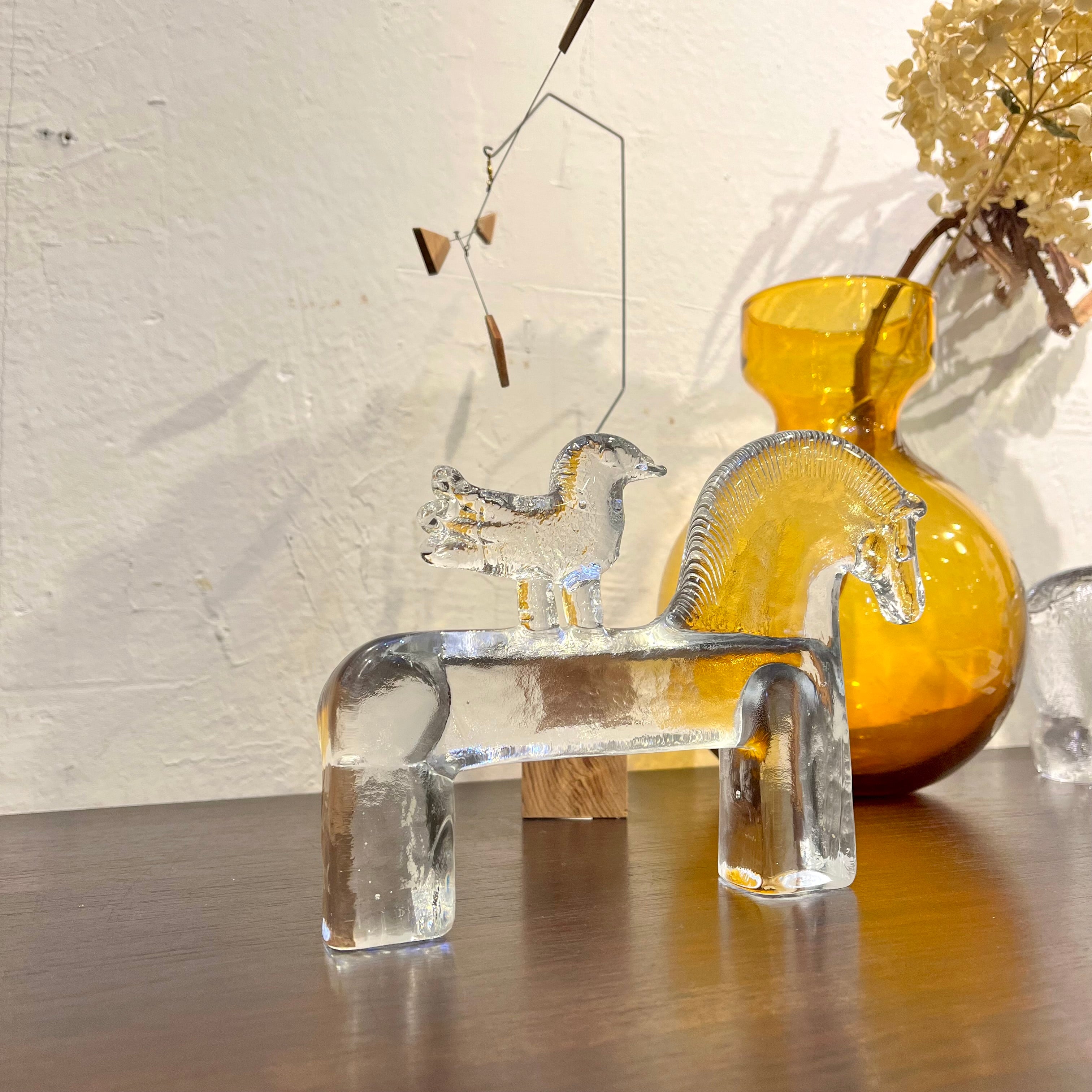 コスタボダ / KOSTA BODA 馬と鳥 ZOOシリーズ ガラス バーテイル