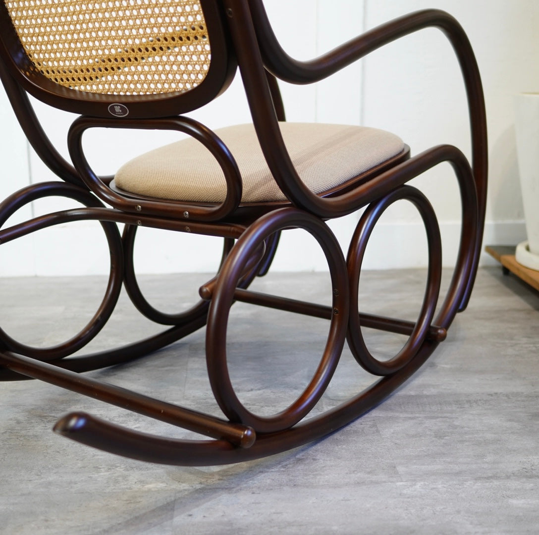 秋田木工 ベントウッド ロッキングチェア 曲木 籐編み 安寧椅子 中古