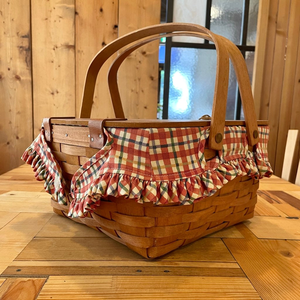 ロンガバーガー/Longaberger バスケット大【1】蓋付きかご カントリー