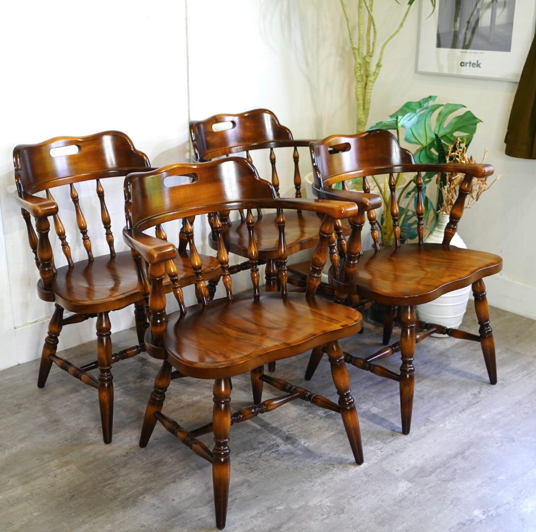 飛騨産業 / HIDA 穂高 アームチェア ダイニングチェア 中古 椅子 レトロ