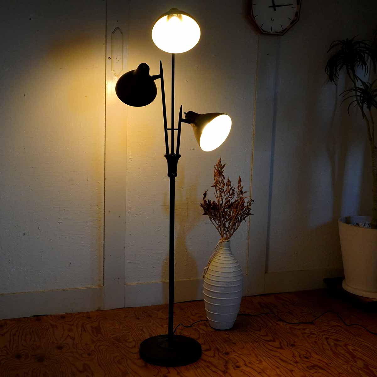 アメリカンヴィンテージ スタンドライト 3灯 フロアライト 照明 レトロ