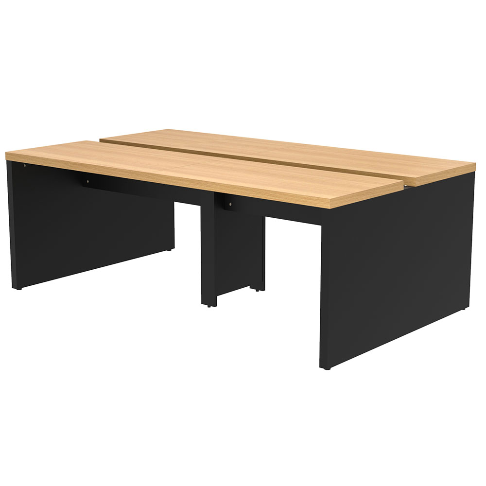 ソリード フリーアドレス用デスクⅡ W2000×D1200 オーク×ブラック脚