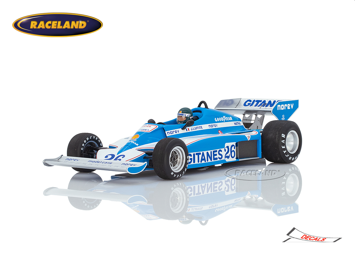 Ligier JS7 Matra V12 F1 Gitanes winner Swedish GP Anderstorp 1977
