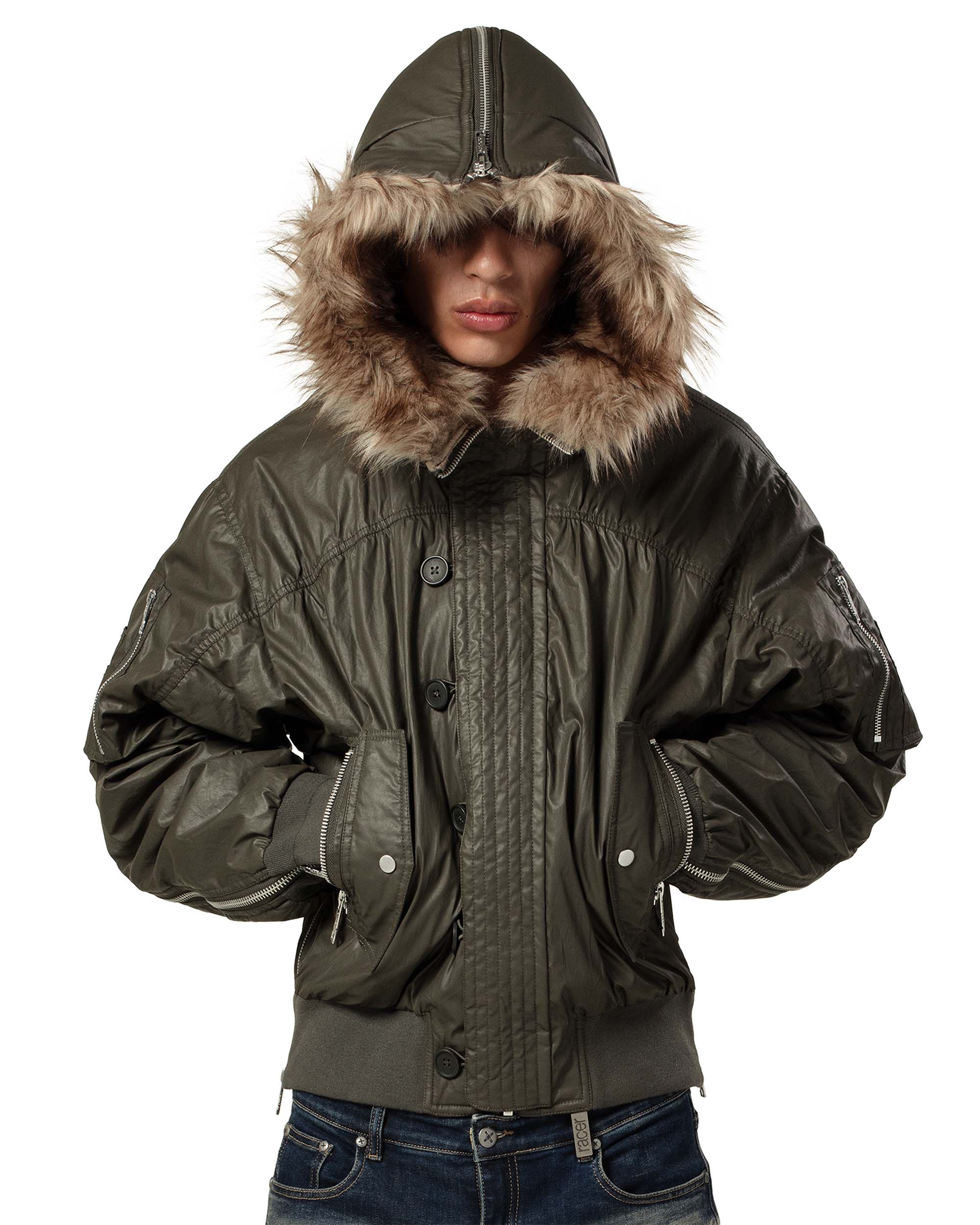 Green Waxed Aviator Bomber – Racer Worldwide