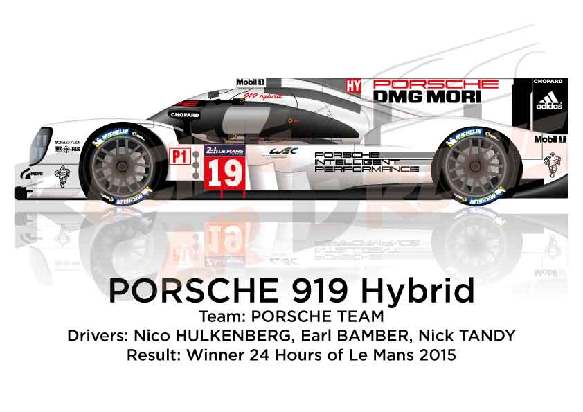 Porsche 919 hybrid n.19 winner 24 Hours of Le Mans 2015