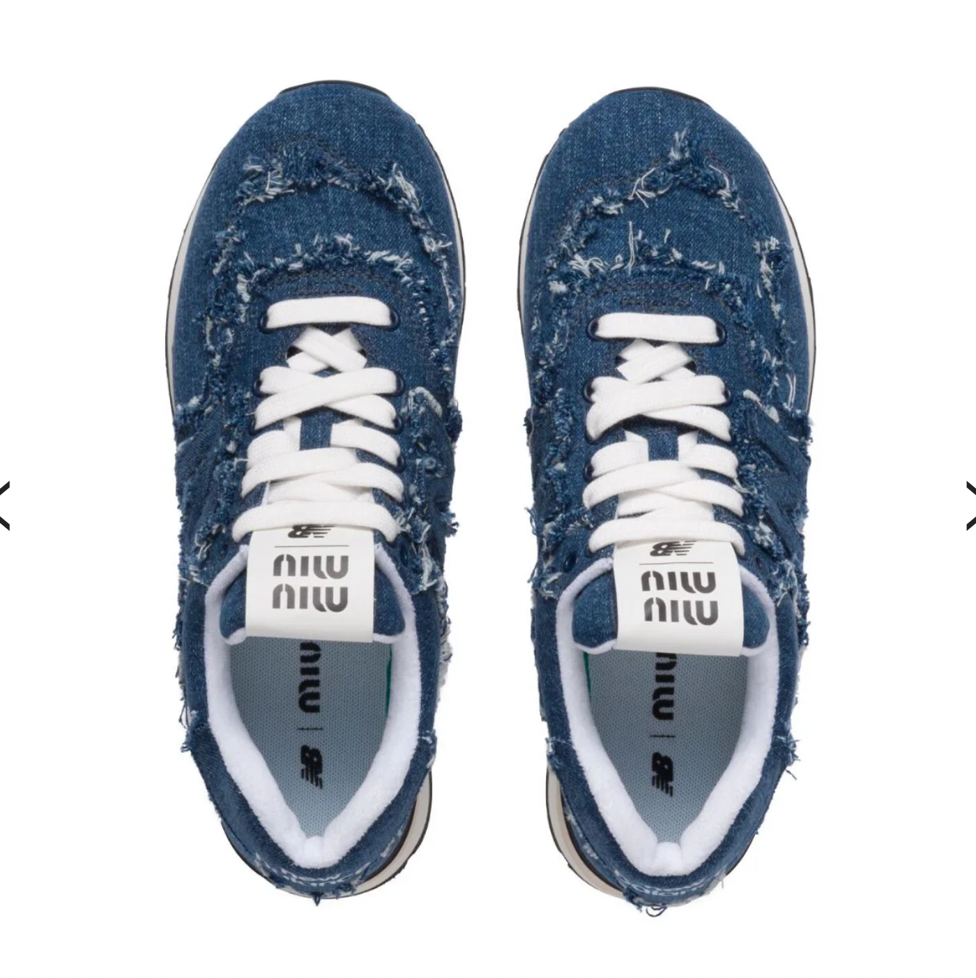 574 ニューバランス x ミュウミュウ デニム スニーカー |放射性物質