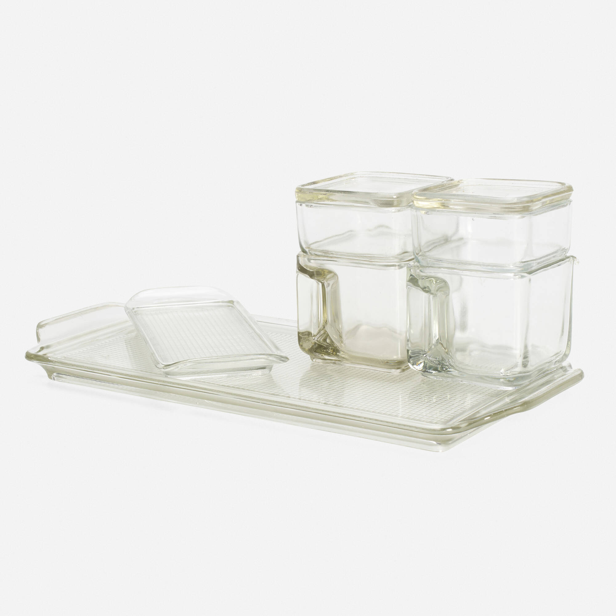 216: WILHELM WAGENFELD, Collection of six Kubus stacking