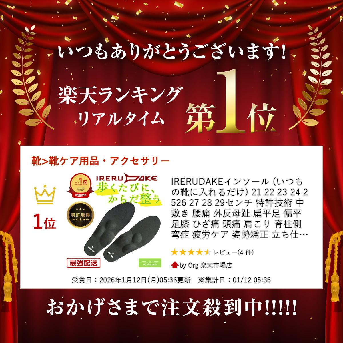 楽天市場】IRERUDAKEインソール (いつもの靴に入れるだけ) 23センチ