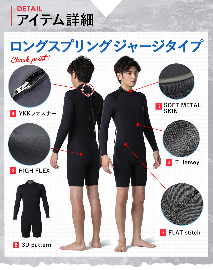 楽天市場】RSS SURF ウェットスーツ ロングスプリング 2mm メンズ