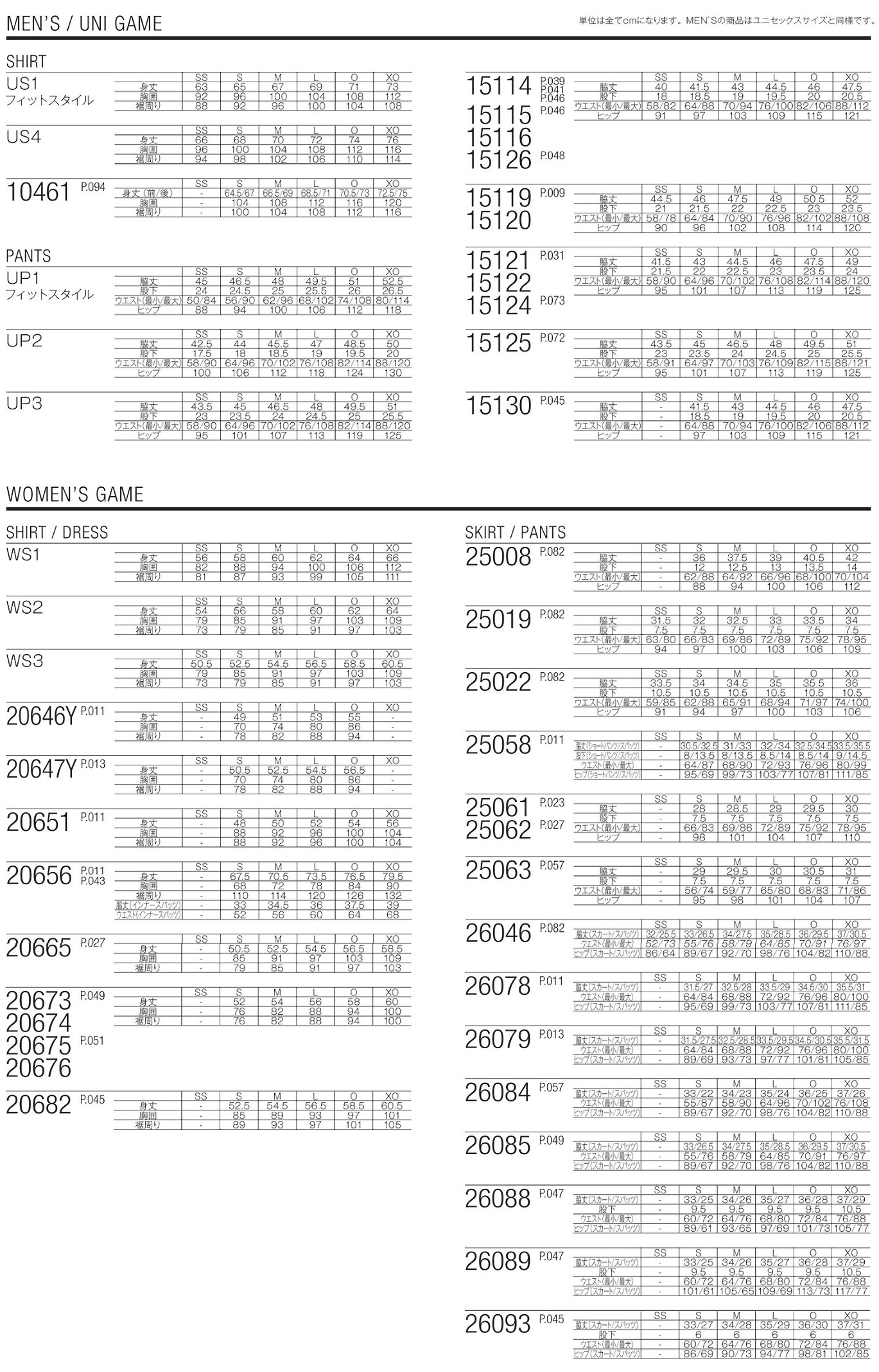 ヨネックス　ユニフォーム　Oサイズ 楽天市場】ウェア > ヨネックス > サイズ表：KPI