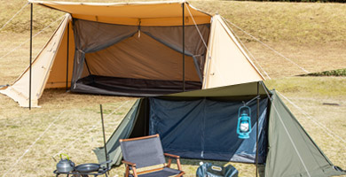 楽天市場】【送料無料】BUNDOK ソロベースEX サンドベージュ フタマタ