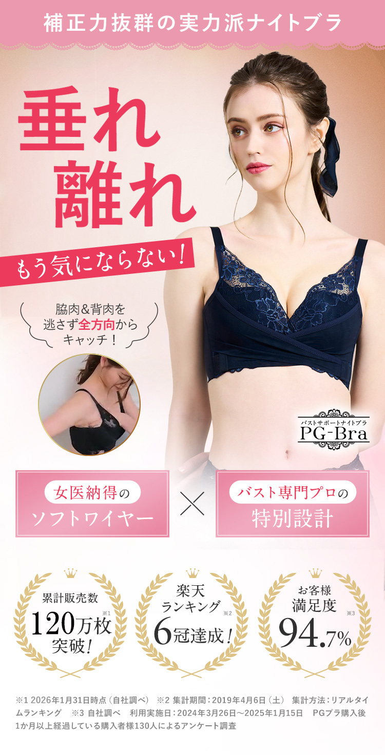 楽天市場】PGブラ（3枚セット）ナイトブラ｜育乳 ブラジャー 育乳ブラ