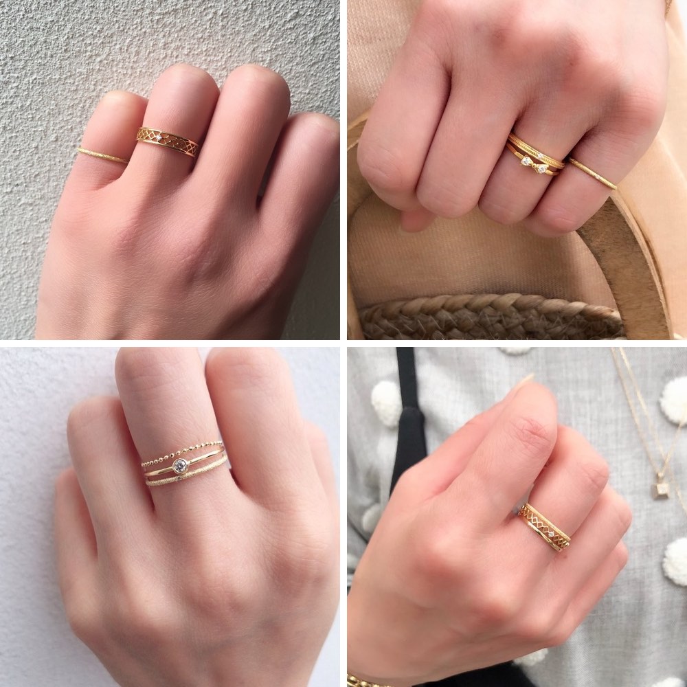 楽天市場】【日本製 18金 華奢リング】 一粒ダイヤモンド 指輪 リング