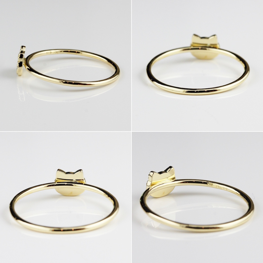 楽天市場】ネコ 指輪【日本製 18金 華奢リング】18K 猫 リング ねこ