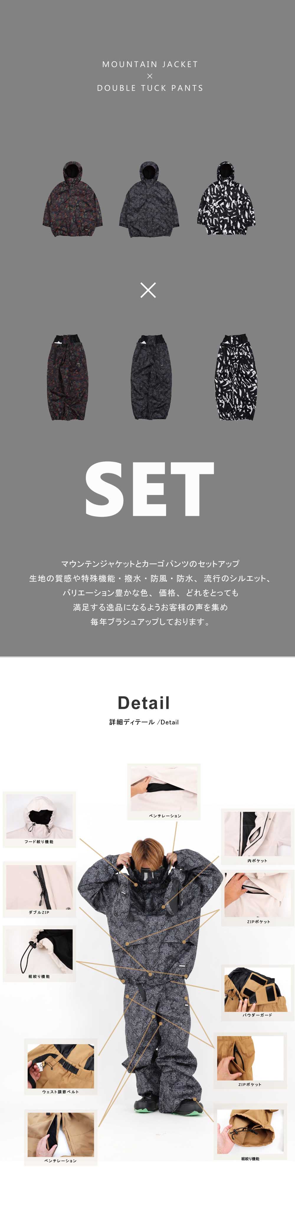 楽天市場】スノーボードウェア スキーウェア 上下セット メンズ