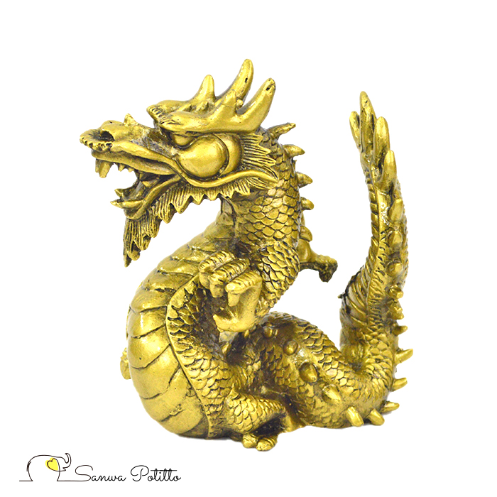 楽天市場】龍 西洋風ドラゴン S18162 高さ16.5cm ゴールド 金 ドラゴン