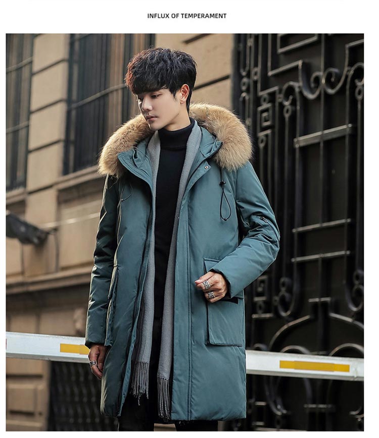 楽天市場】ファーフード付き メンズ ダウンコート リアルダウン ロング