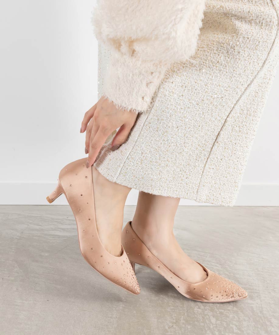 SALE】ストーンサテンヒールパンプスRANDA公式サイト