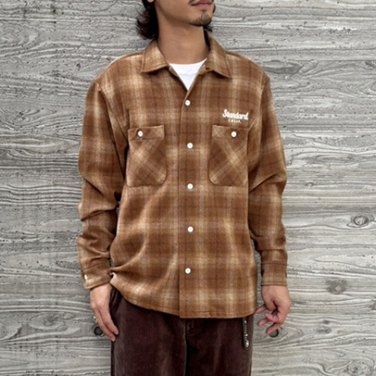 STANDARD CALIFORNIA]SD Wool Check Shirt/BROWN(SHOLA300) – R&Co.