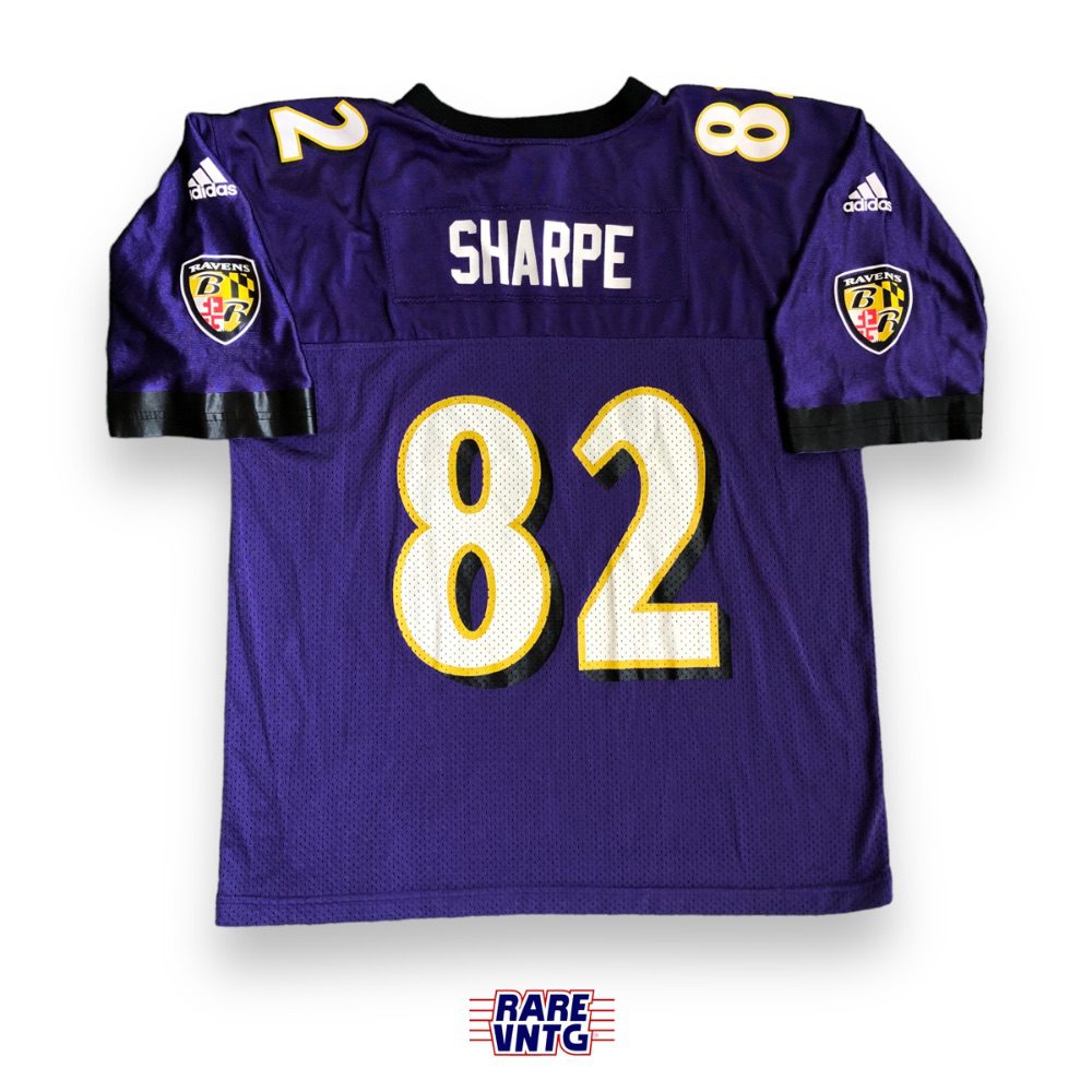 00's Shannon Sharpe Baltimore Ravens Adidas Purple NFL Jersey Size