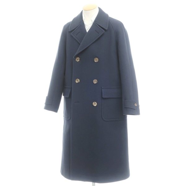 SCYE BASICS（サイベーシックス）ダブルブレストコート/ネイビー