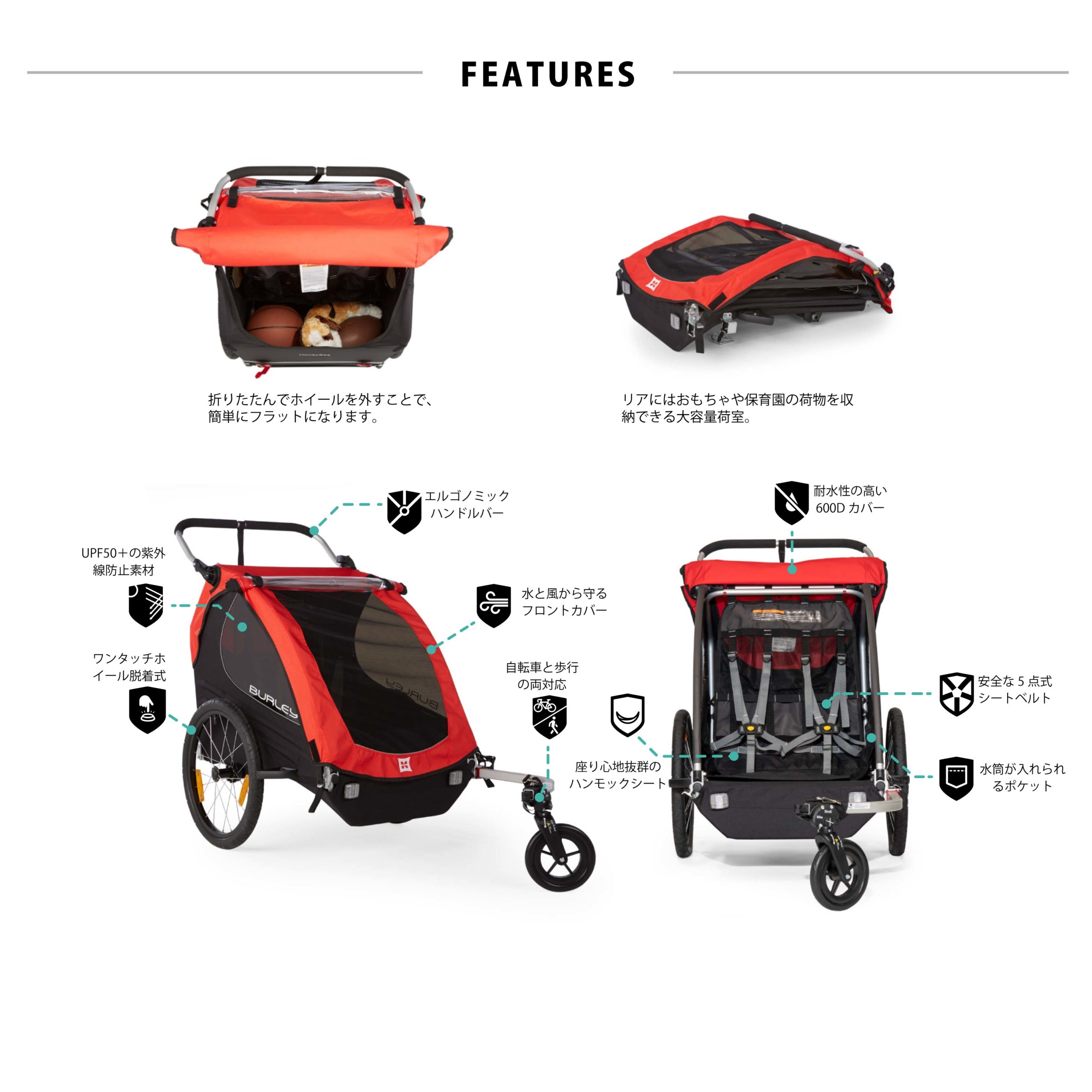 ハニービー(HONEY BEE™) - 公式バーレー(Burley)自転車用ベビーカー