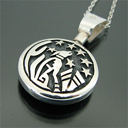 ホピ族 Cheryl Wadsworth メイズ&コヨーテ リバーシブル ネックレス