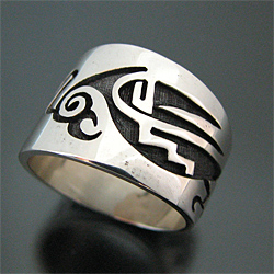 ホピ族 Mitchell Sockyma/ミッチェル・ソッキーマ オウム リング 16号