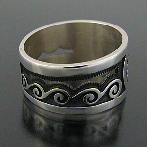 ホピ族 Lucion Koinva サンフェイス オーバーレイ リング 21号 【送料