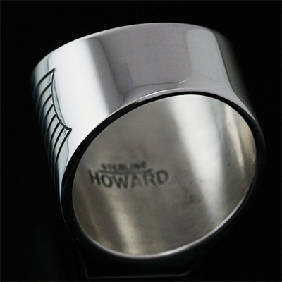 ナバホ族 Howard Nelson 14K サンバースト 長方形 Box リング 23号