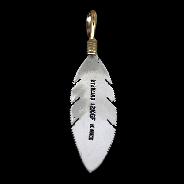 再入荷】ナバホ族 Harvey Mace 12KGF イーグルフェザー ペンダント M