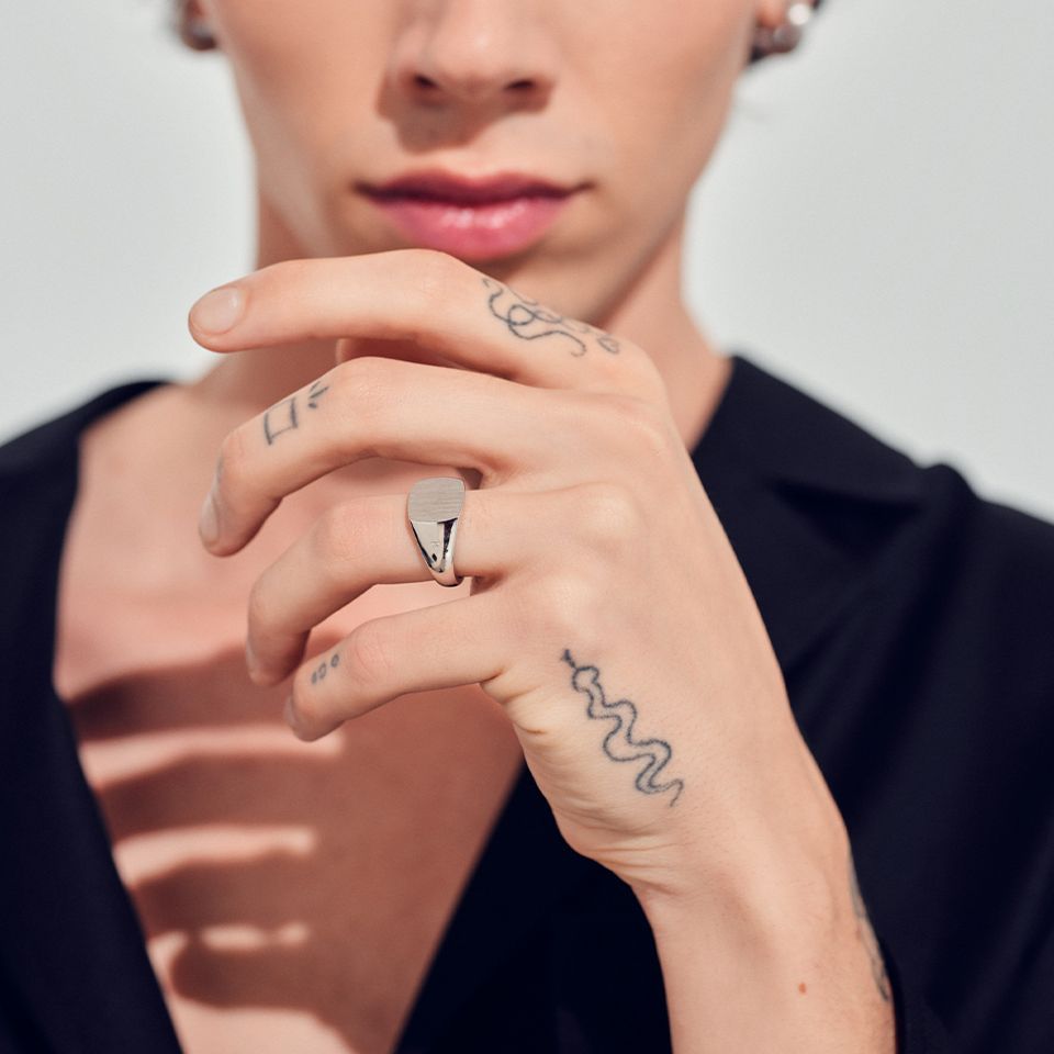 TOMWOOD - Kay Ring Satin / 925スターリングシルバー / ホワイト