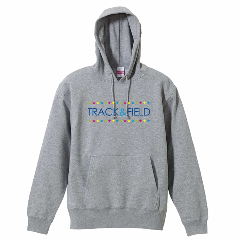 カラフルスターライン TRACK & FIELD パーカー プルオーバー 裏パイル