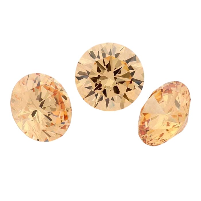 Champagne CZ Round Faceted Gemstone - RioGrande