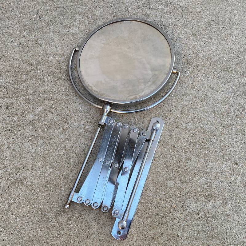 VINTAGE ANTIQUE SHAVING MIRROR SCISSOR ARM ヴィンテージ