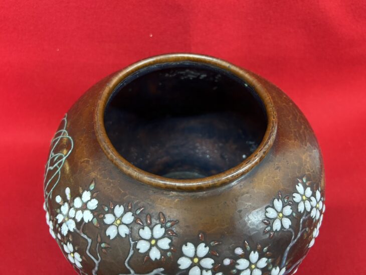 安藤七宝 『鎚起七宝花瓶』 ｜骨董品買取 緑和堂