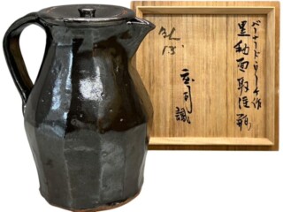 葛明祥 作 『海鼠釉 花瓶』 買取価格相場｜骨董品買取 緑和堂