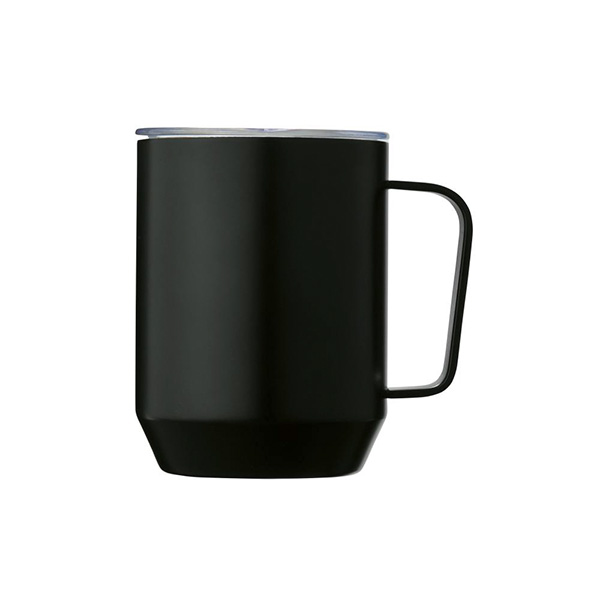 蓋付き真空ステンレスマグカップ400ml（ブラック） | 販促品