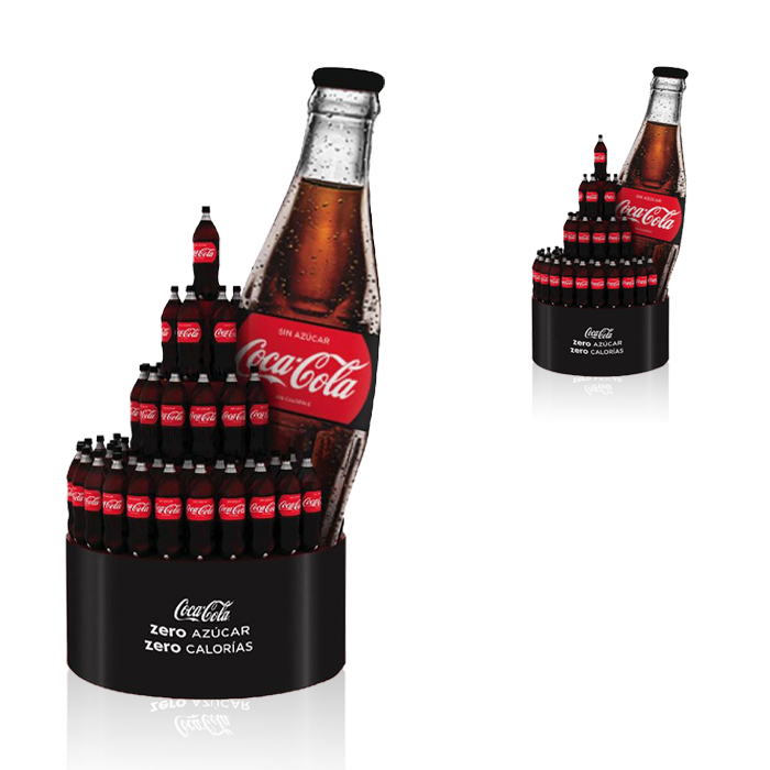 コカ・コーラボトルディスプレイラック（床置き式プラスチック製品