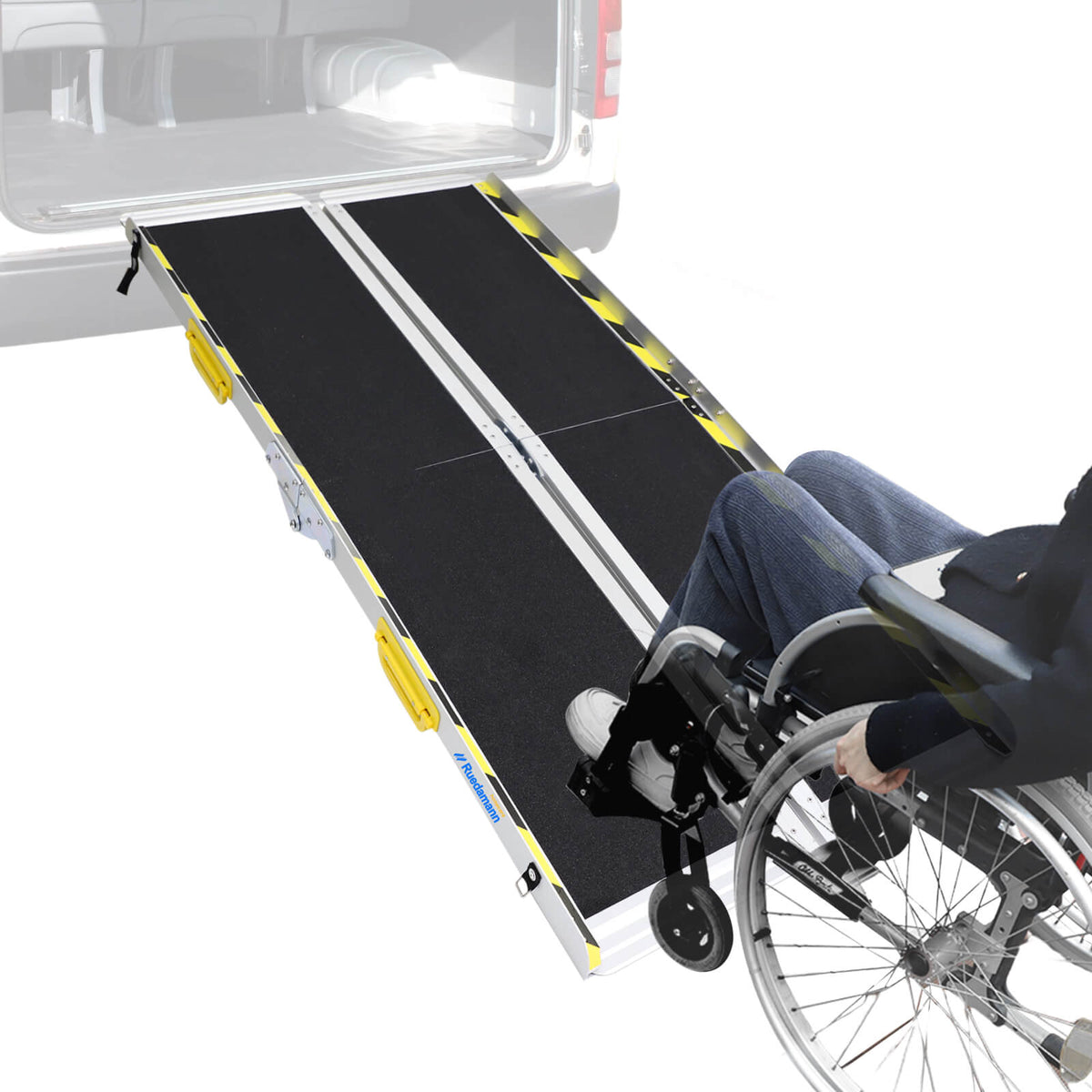 Ruedamann® 折りたたみスロープ 耐荷重300kg 長さ183cmx幅71cm 2本